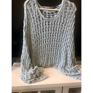 Light green oversized poncho-like sweater